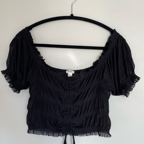 Garage | Smocked Mesh Top - Picture 3 of 3